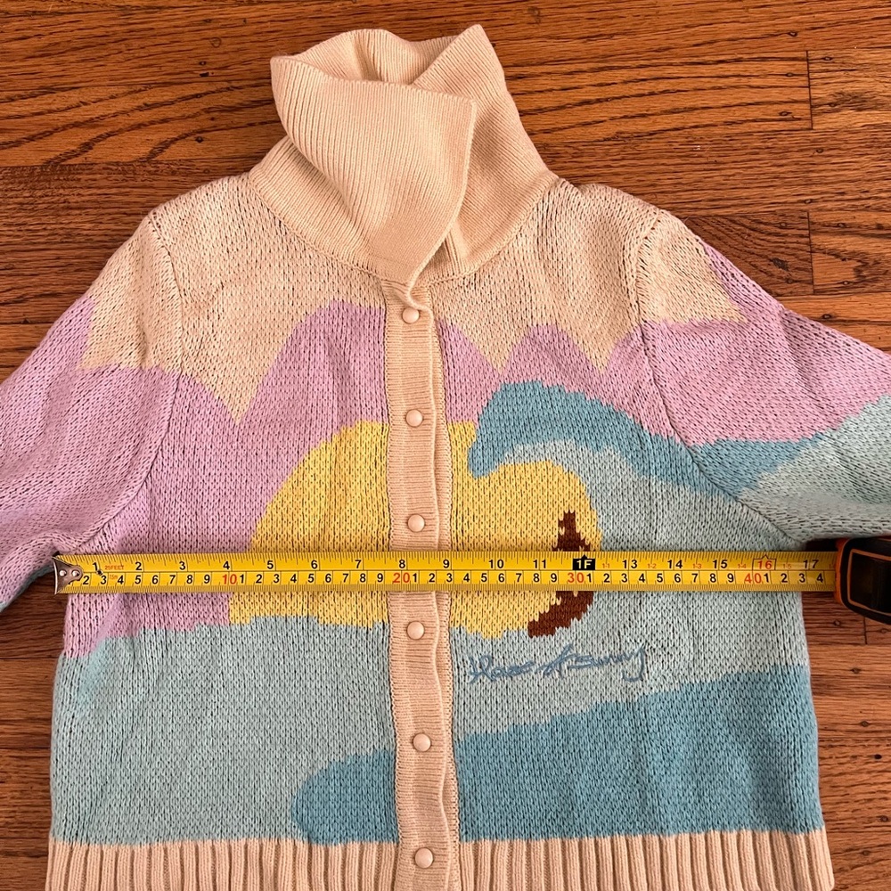 House Of Sunny Surfer Graphic Print Stretch Knit Cardigan Size 4 - Picture 16 of 16
